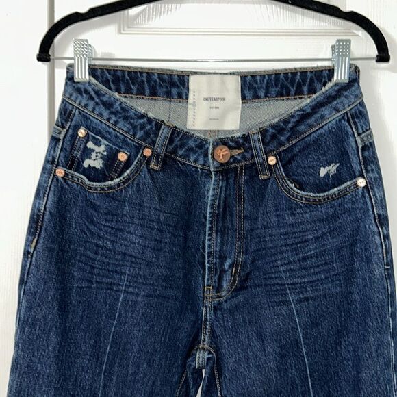 One Teaspoon Dark Blue Straight Leg High Waist Jeans(Size 26) - Picture 13 of 15
